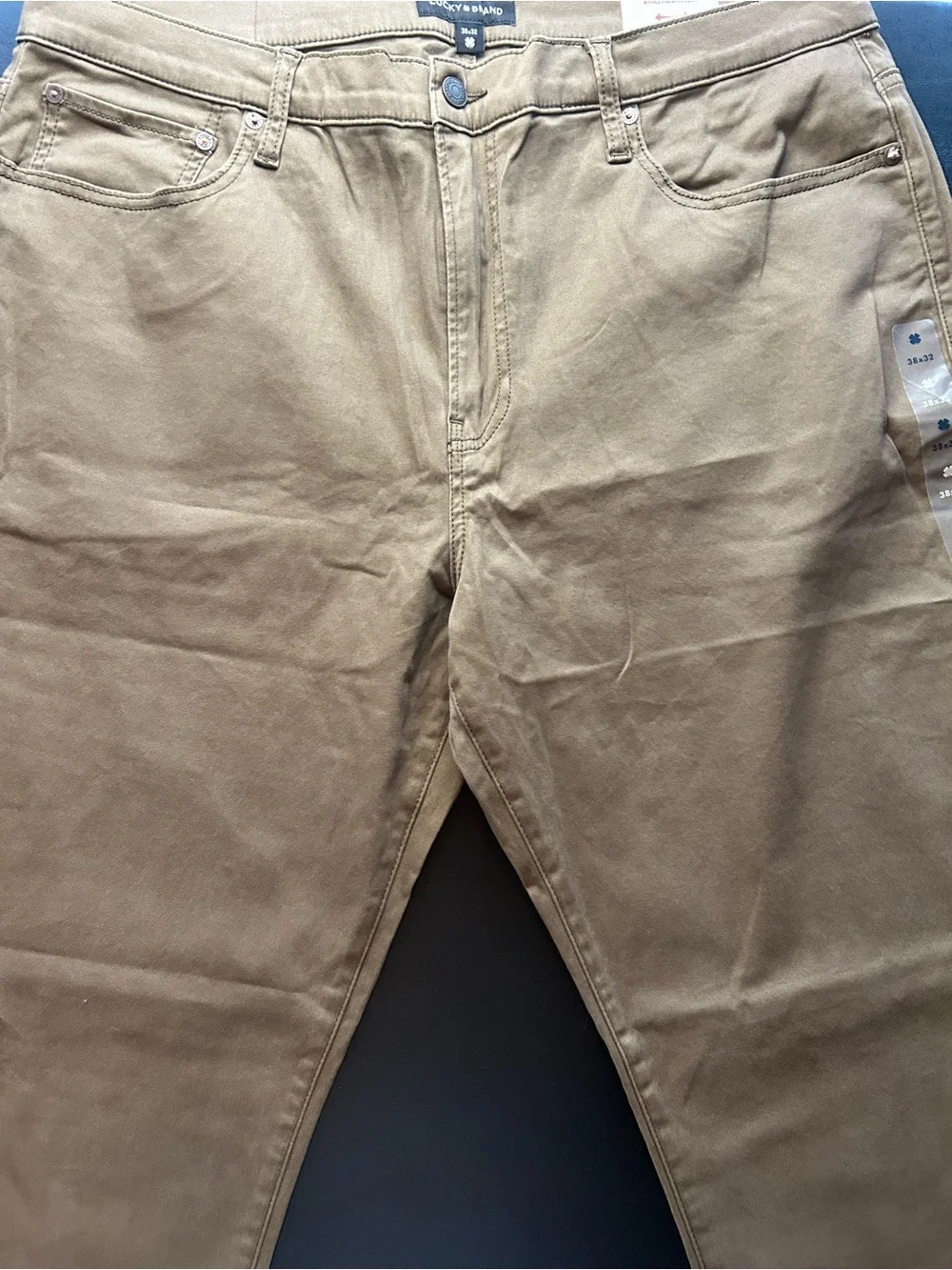 Lucky Brand Straight-Leg Khaki Pants - Brown